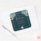 Sticker Carré Le Merci de feuillage Eucalyptus moderne privilégi (Enveloppe)