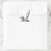 Sticker Carré Le microscope de Robert Hooke (Sac)