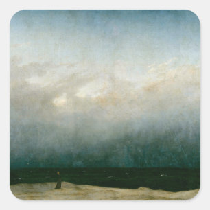 Sticker Carré Le moine au bord de la mer par Caspar David Friedr