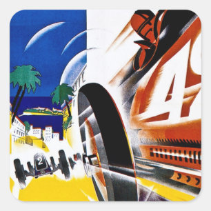Sticker Carré Le Monaco 1931 Grand prix - affiche vintage de