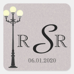 Sticker Carré Le Monogramme Mariage Big Easy