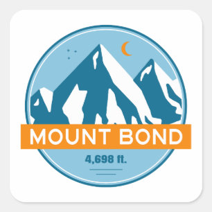 Sticker Carré Le Mont Bond New Hampshire Étoiles Lune