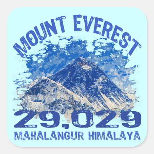 Sticker Carré Le mont Everest (Devant)