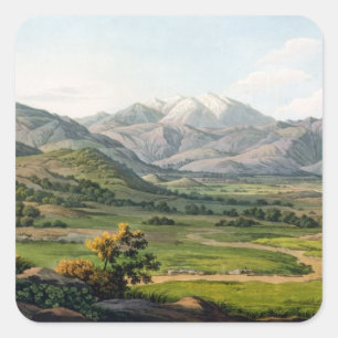 Sticker Carré Le mont Olympe, comme vu entre Larissa et baba, p