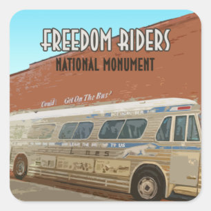 Sticker Carré Le monument national Freedom Riders Alabama