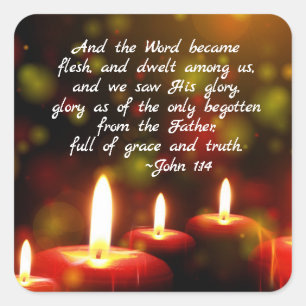 Sticker Carré Le mot de 1h14 de John est devenu Noël d'écriture