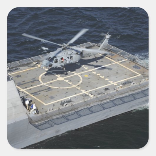 Sticker Carré Le navire de combat du littoral USS Freedom (Devant)