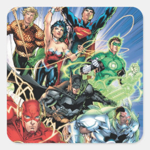 Sticker Carré Le New 52 - Justice League #1
