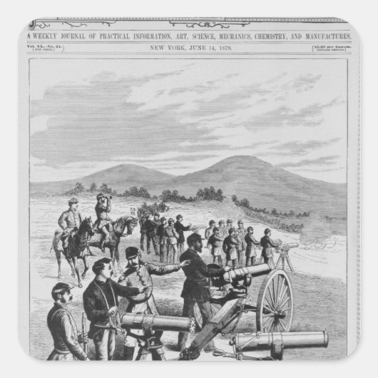 Sticker Carré Le nouveau modèle Gatling Gun (Devant)