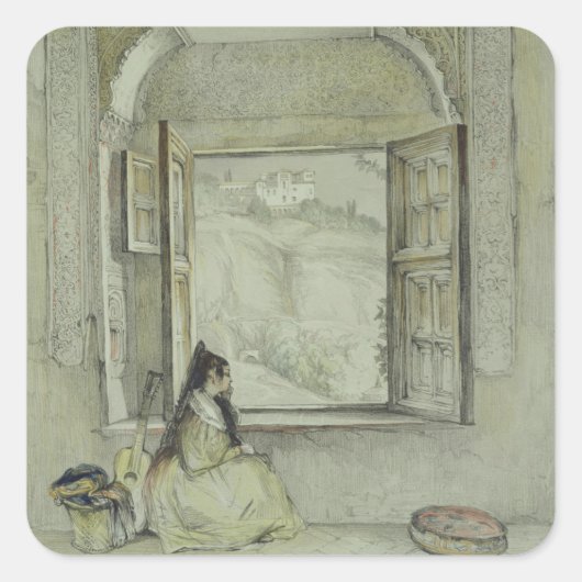 Sticker Carré Le Palais du Generalife, de la Casa de Cha (Devant)