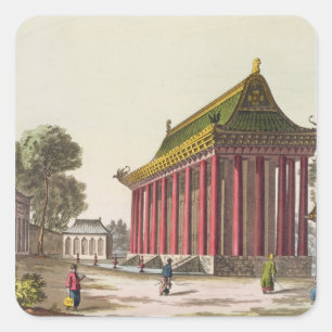 Sticker Carré "Le palais européen" au Yuen-Ming-Yuan, illustrat