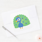 Sticker Carré Le paon bleu sauvage dans les bois (Enveloppe)