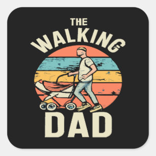 Sticker Carré le papa qui marche
