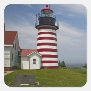 Sticker Carré Le parc d'État du phare de West Quoddy Head est le
