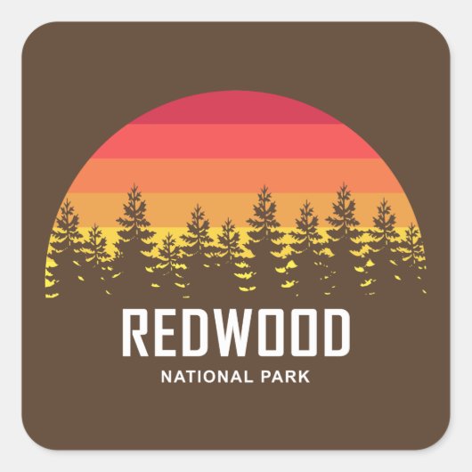 Sticker Carré Le parc national de Redwood (Devant)