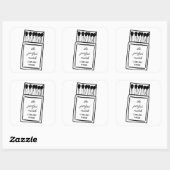 Sticker Carré Le Parfait Match Doodle Matchbook Wedding Favor (Feuille)