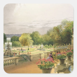 Sticker Carré Le Parterre, Harewood House près de Leeds, pub. pa