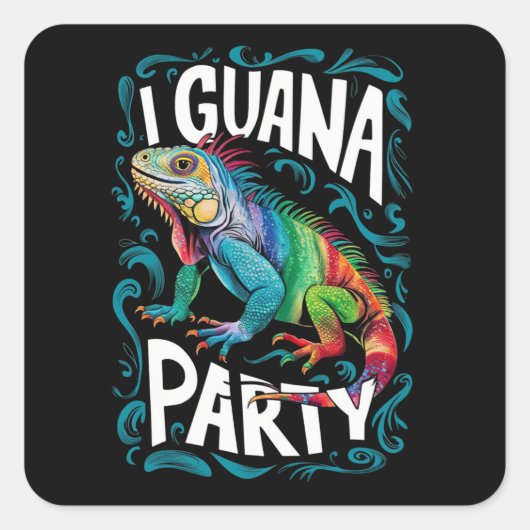 Sticker Carré LE PARTI iguana (Devant)
