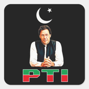 Sticker Carré Le Parti PTI pakistanais soutient Imran Khan