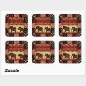 Sticker Carré Le patchwork africain (Feuille)