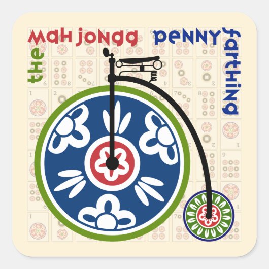 Sticker Carré Le Pennyfarthing Mah Jongg (Devant)