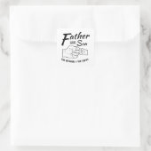 Sticker Carré Le père et le fils Fist bump (Sac)