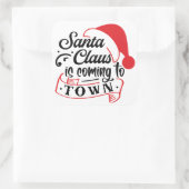 Sticker Carré Le Père Noël arrive en ville (Sac)