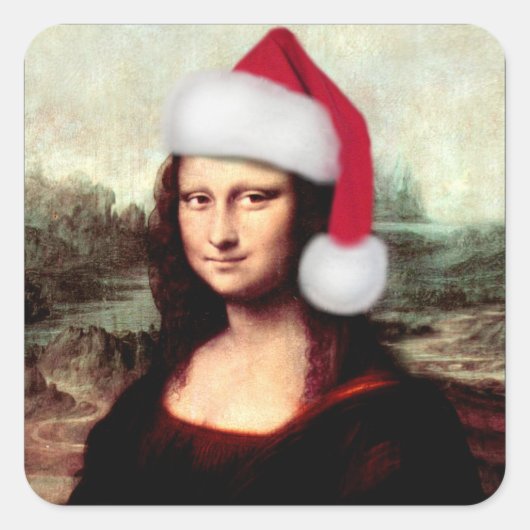 Sticker Carré Le Père Noël de Mona Lisa (Devant)
