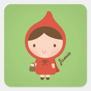 Sticker Carré Le Petit Chaperon Rouge Conte de Fées pour Filles