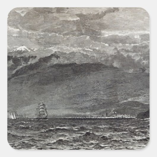 Sticker Carré Le pic de Teneriffe, Sante Cruz (Devant)