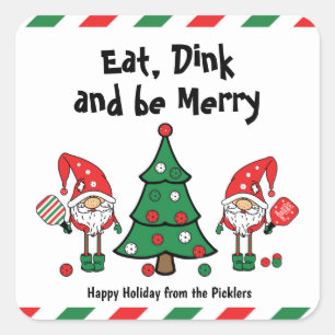 Sticker Carré Le pickball de Noël