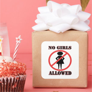 Sticker Carré Le pictogramme sans symbole Aucune fille autorisée