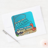 Sticker Carré Le poisson et le ver (Enveloppe)