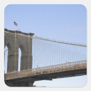 Sticker Carré Le pont de Brooklyn à New York City, New 2