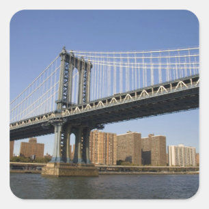 Sticker Carré Le pont de Manhattan enjambant l'East River 2