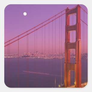 Sticker Carré Le pont du Golden Gate peu après le coucher du sol