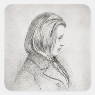 Sticker Carré Le portrait de Johanes Brahms a vieilli vingt,