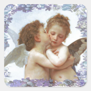 Sticker Carré LE PREMIER KISS, C.1873 William Bourgeau