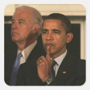Sticker Carré Le président Barack Obama et le vice-président