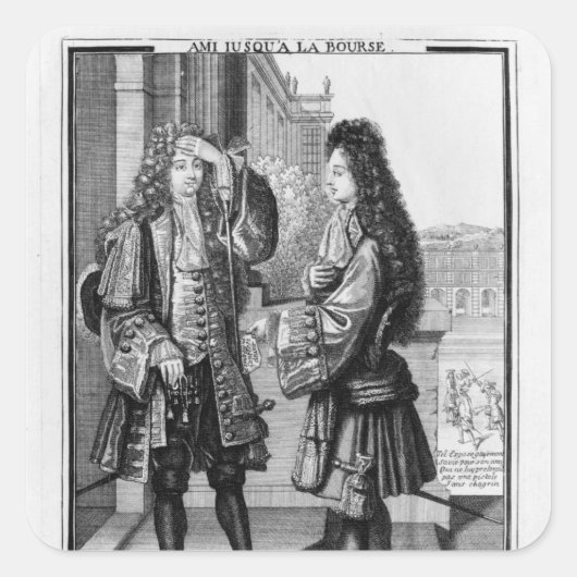 Sticker Carré Le prêteur et l'emprunteur (Devant)