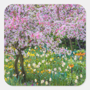 Sticker Carré Le printemps dans le jardin de Claude Monet
