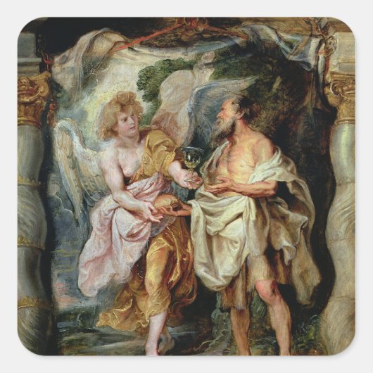 Sticker Carré Le Prophète Elijah et l'Ange (Devant)