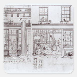 Sticker Carré Le quart de cercle, la rue de régent et la ruelle