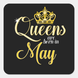 Sticker Carré Le Queens sont en mai anniversaire né de fille de