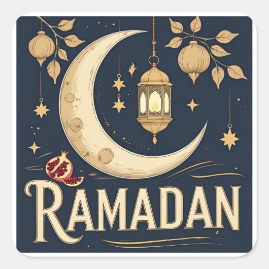 Sticker Carré Le Ramadan capte la lumière, le rythme. (Devant)