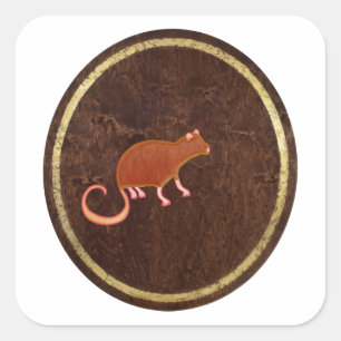 Sticker Carré Le rat 2009