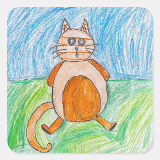 Sticker Carré Le RAT dans le CASQUETTE