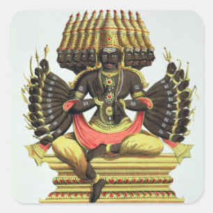 Sticker Carré Le Ravana géant (litho de couleur)