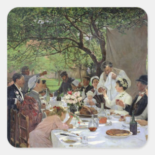 Sticker Carré Le repas Mariage à Yport, 1886