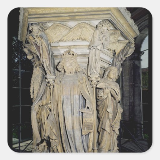 Sticker Carré Le roi David flanqué de Moïse et Jérémie (Devant)